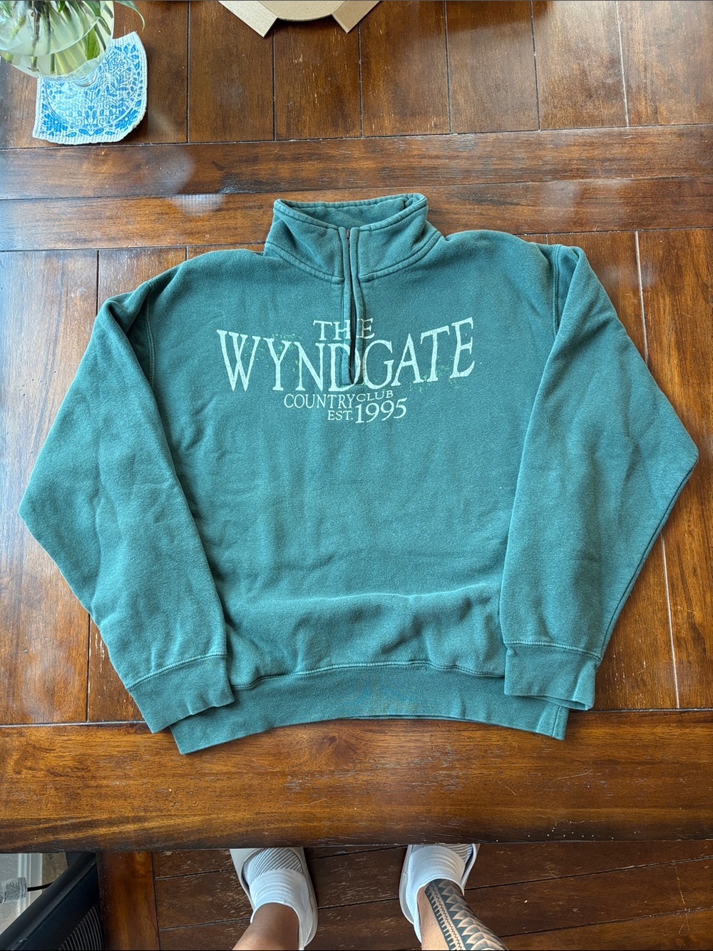 Green Half-Zip Pullover Sweater